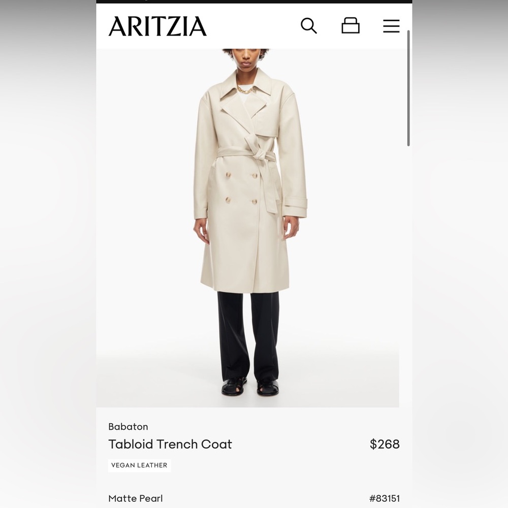 Aritzia Babaton Tabloid Coat size xxs Sold out online